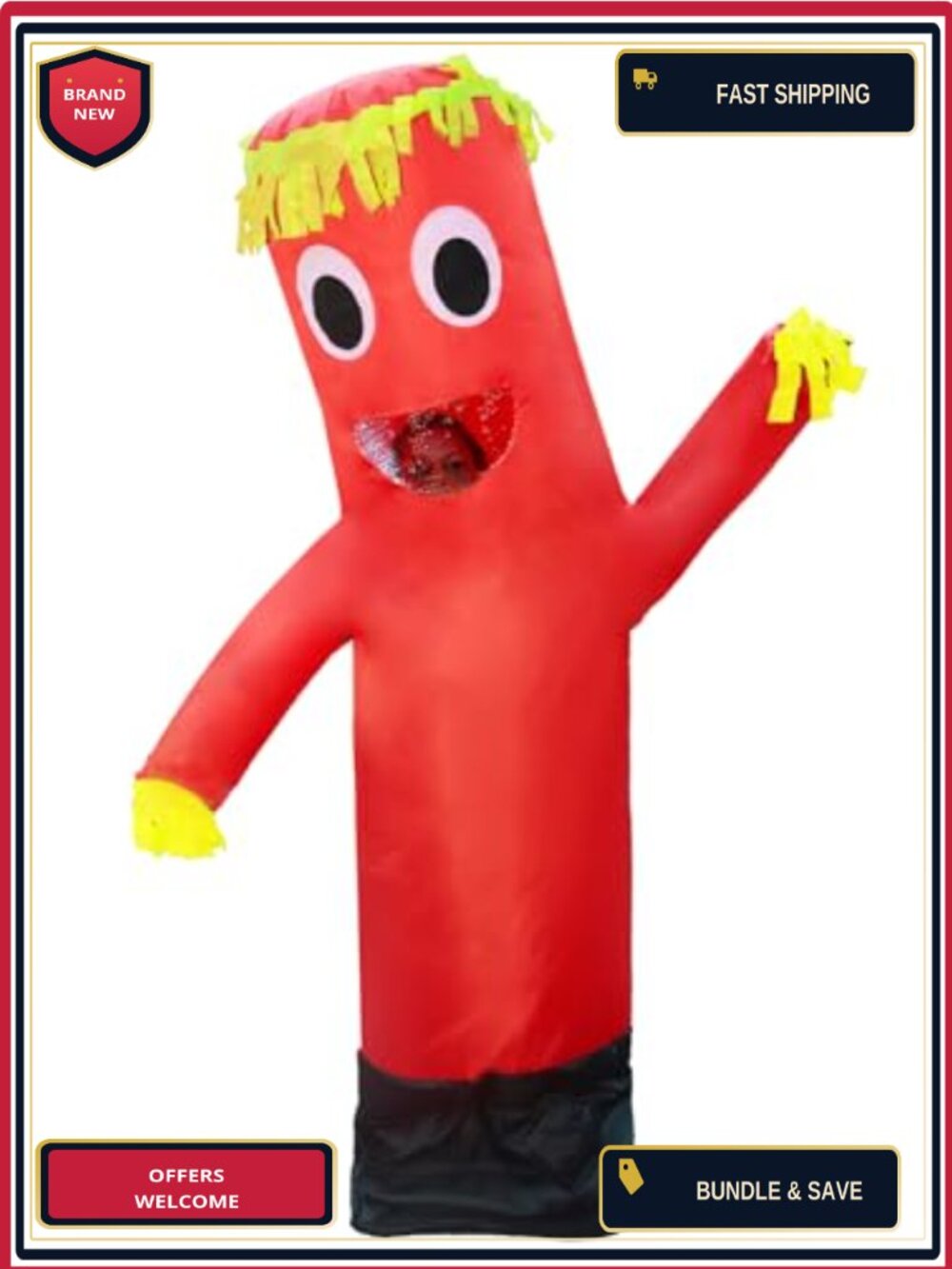 Inflatable Tube Man Adult Halloween Costume Wacky Wavy Arm Guy Funny